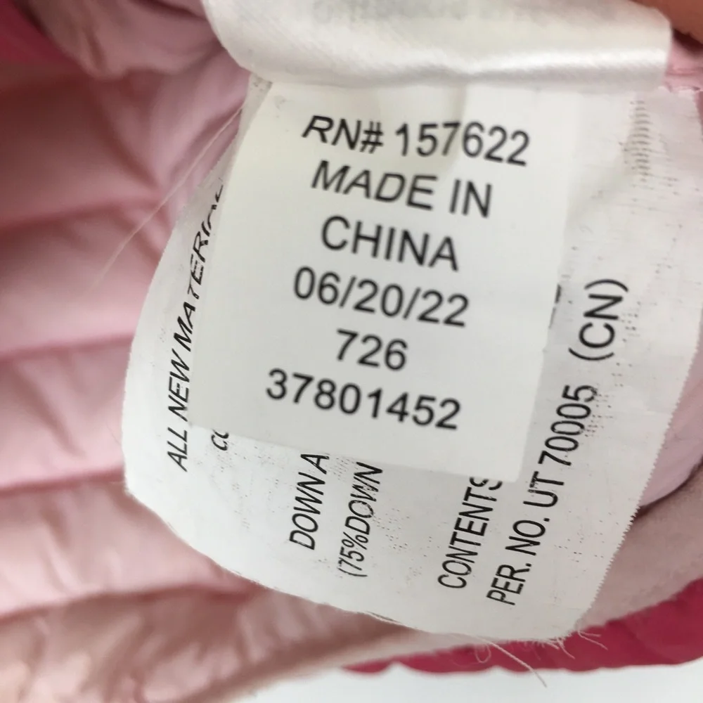 Eddie Bauer Girls Down Puffer Coat Pink Ombre Size XS 5/6
